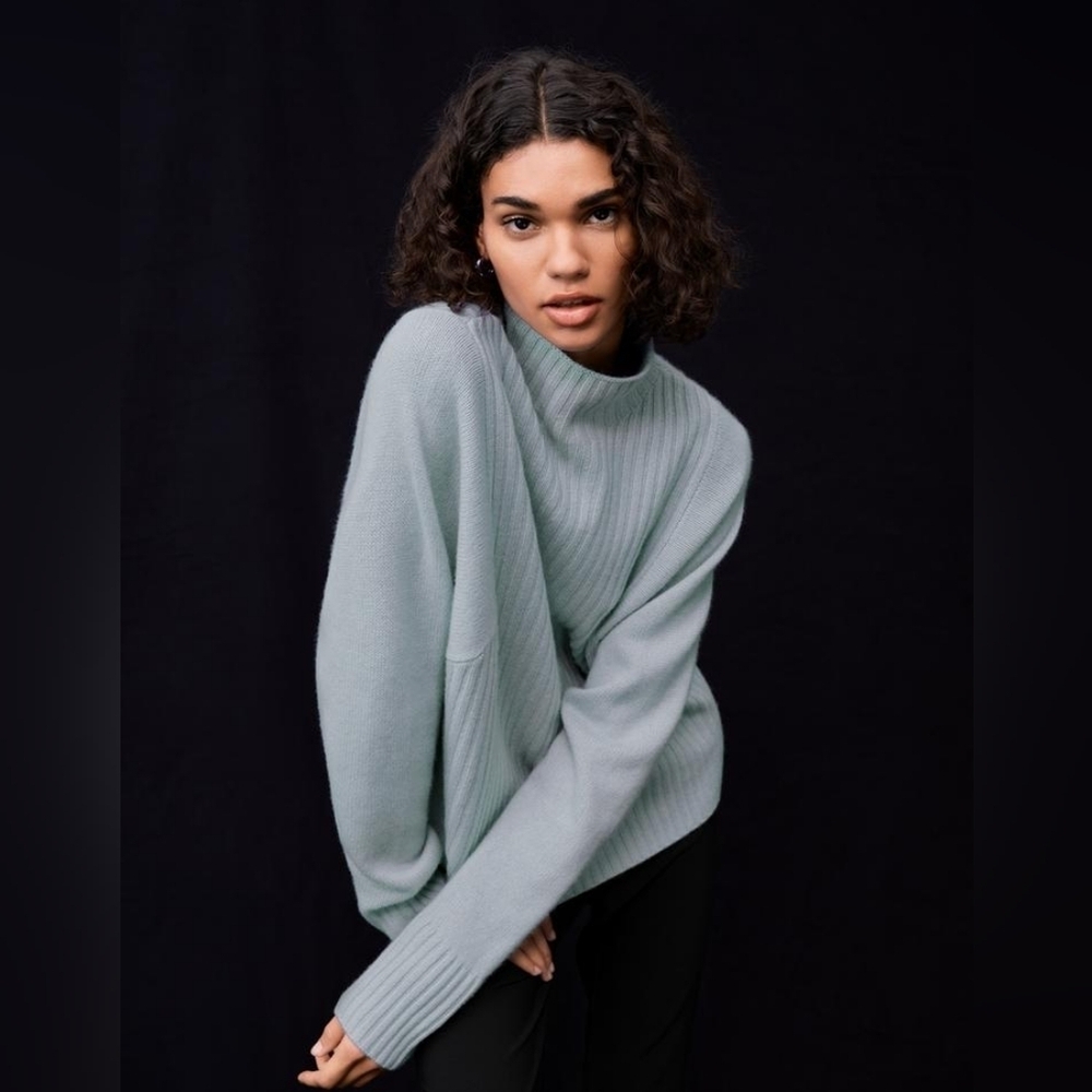 ZARA Zara Mock Neck Cashmere Sweater